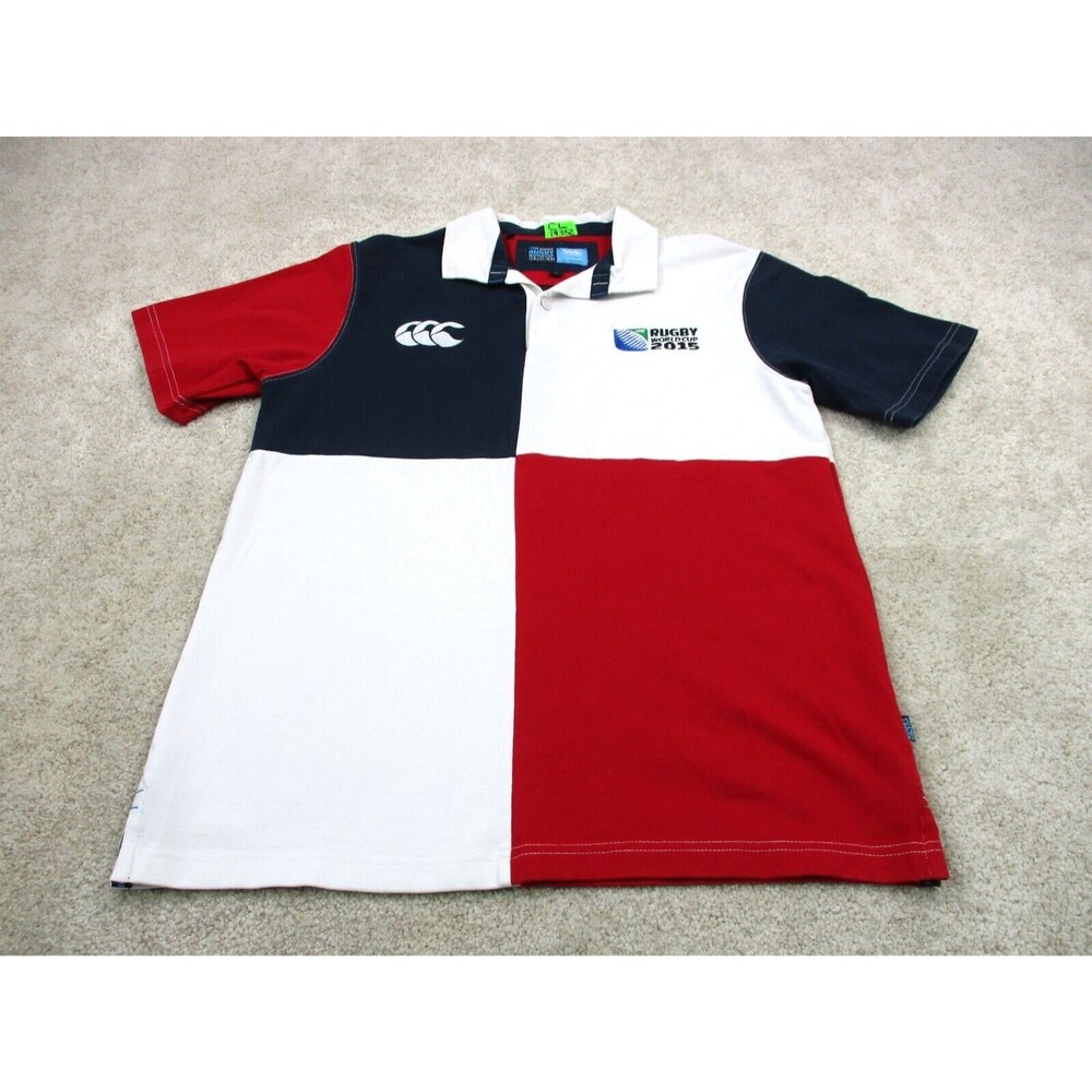 Rugby World Cup 2015 Shirt Mens Large Red Blue Canterbury Soccer Futbol Football